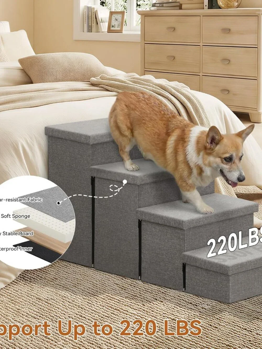 Zerbuger Dog Stairs with Storage 23